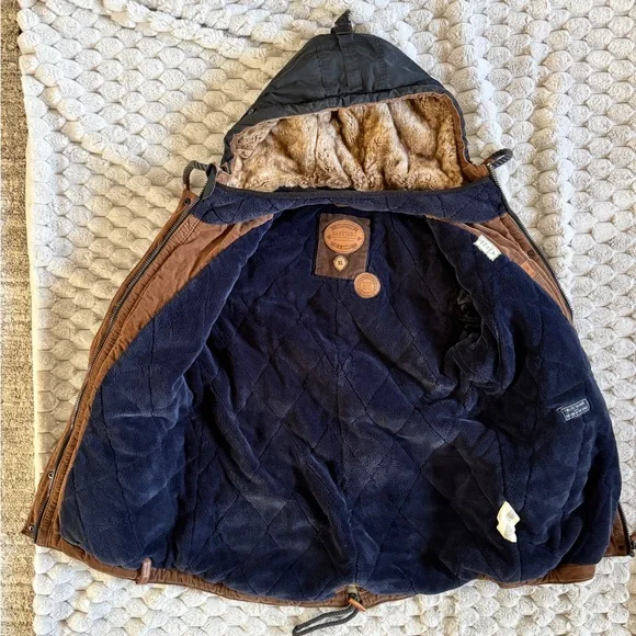 Naketano women's winter parka jacket featuring a faux fur line hood - Picture 2 of 15